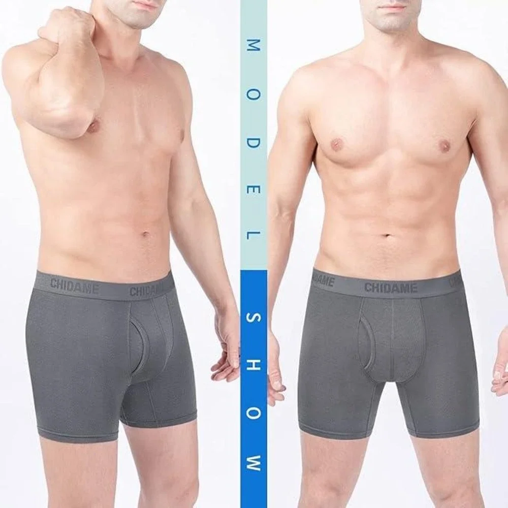 Chidame Mens 3 Pack Second Skin‎ Boxer Briefs Gray MicroModal XXL New
